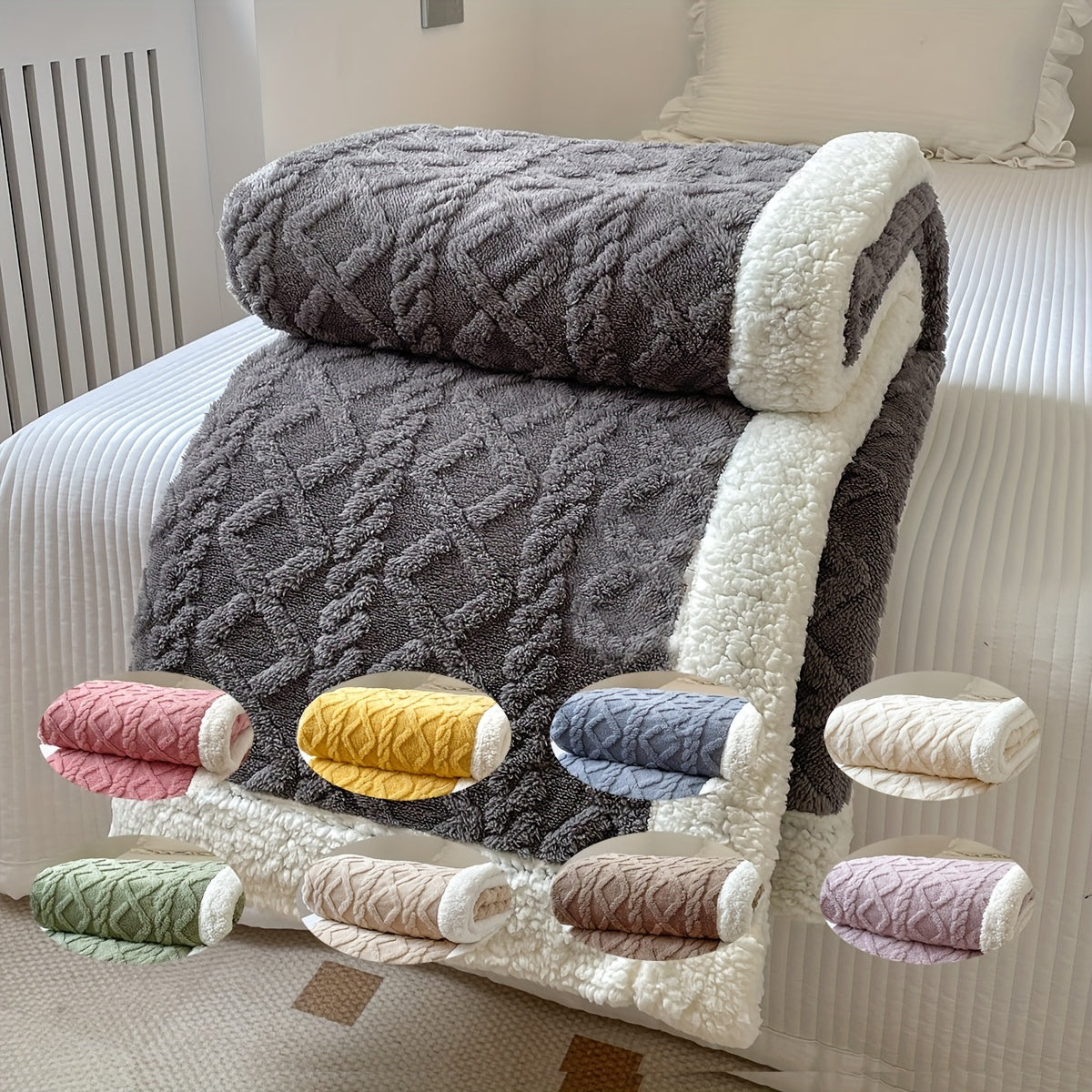 Stylish Reversible Fleece Blanket for Ultimate Comfort and Warmth