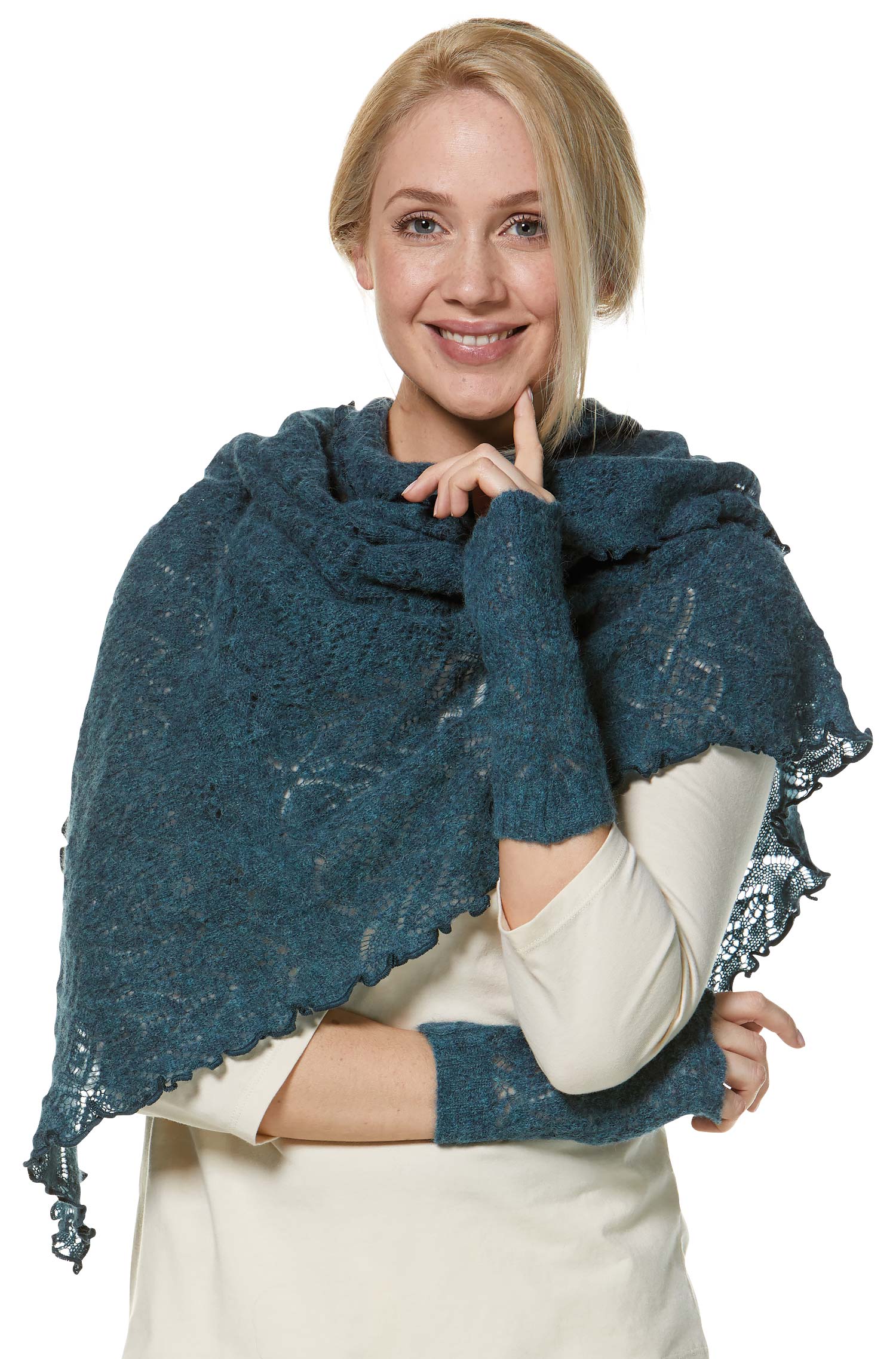 SoftWeave Shawl - Elegant Openwork Knitting in Lightweight Fabric