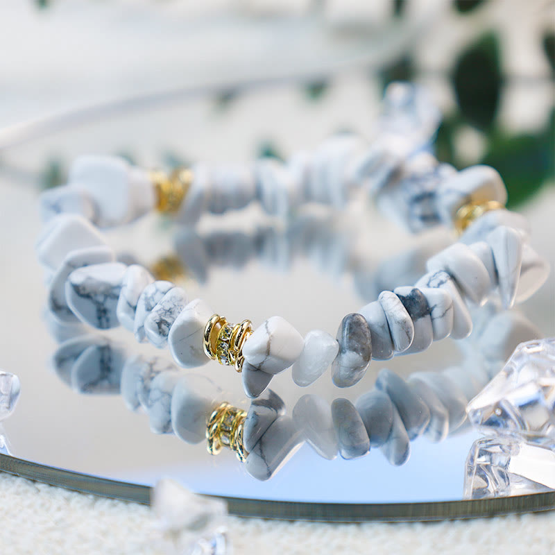 Elegant Celine Armband av Natursten och Kristallpärlor