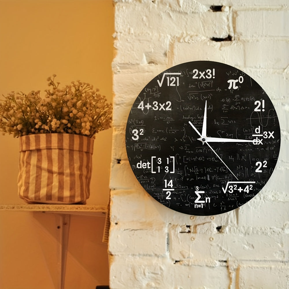 Math Mirror Clock - Modern Acrylic Wall Clock with Formulas