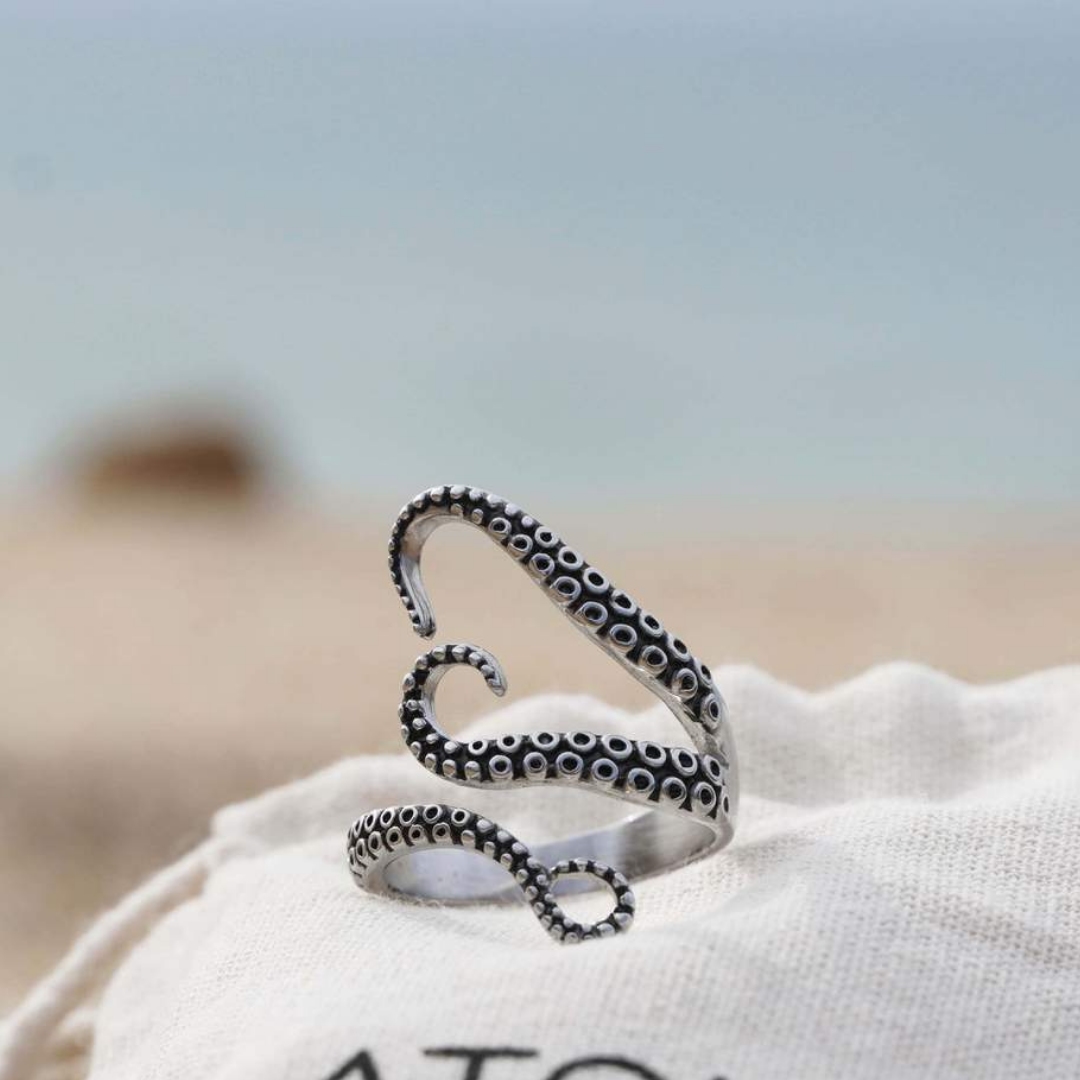 Adjustable Silver Tentacle Ring - Lotte 