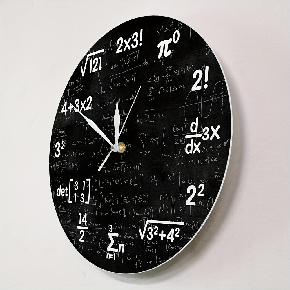 Math Mirror Clock - Modern Acrylic Wall Clock with Formulas