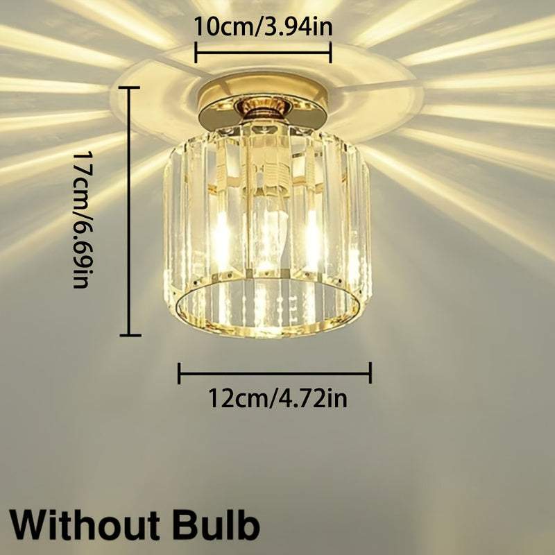 CrystalLuxe – Elegant Black LED Ceiling Lamp with Crystal