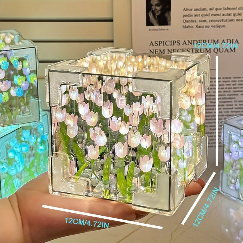TulipGlow - Elegant Tulip LED Night Light with Mirror
