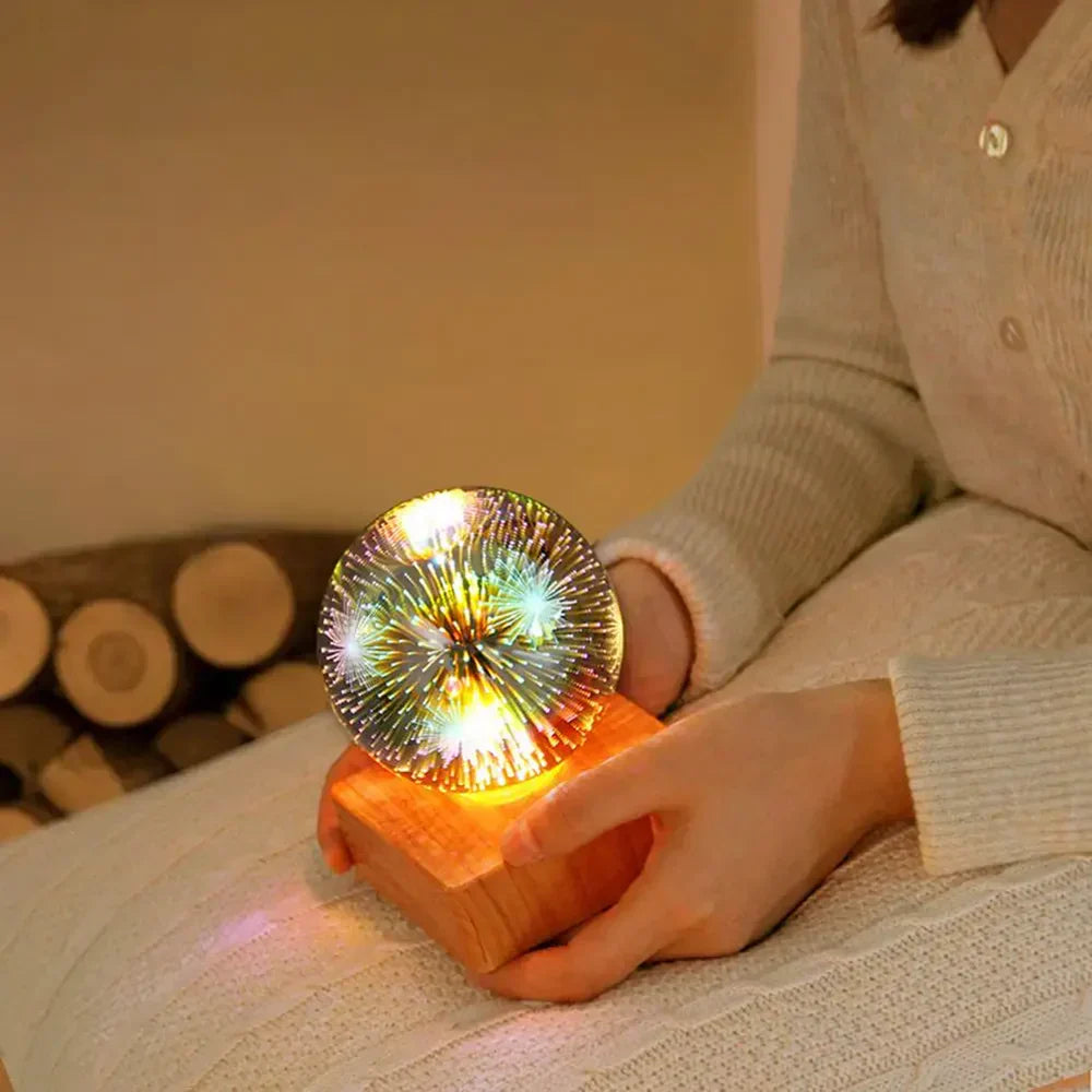 StarburstGlow - Elegant Crystal Ball Lamp with 3D Effect