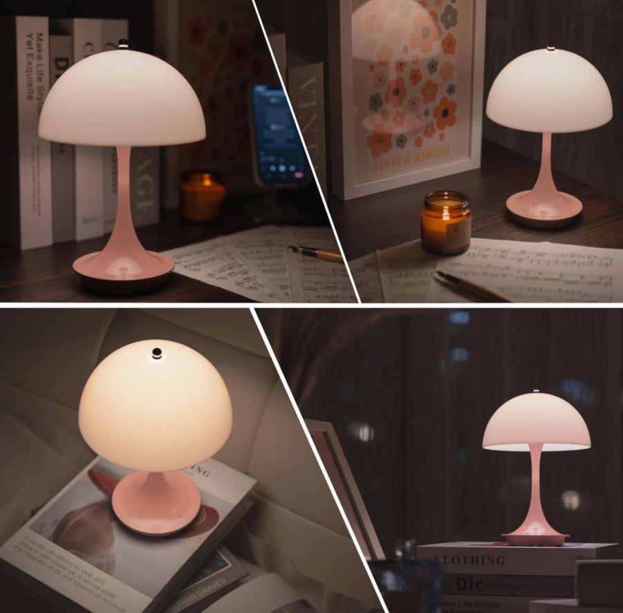 LumièreRose - Charming Retro Table Lamp with Dimmable LED