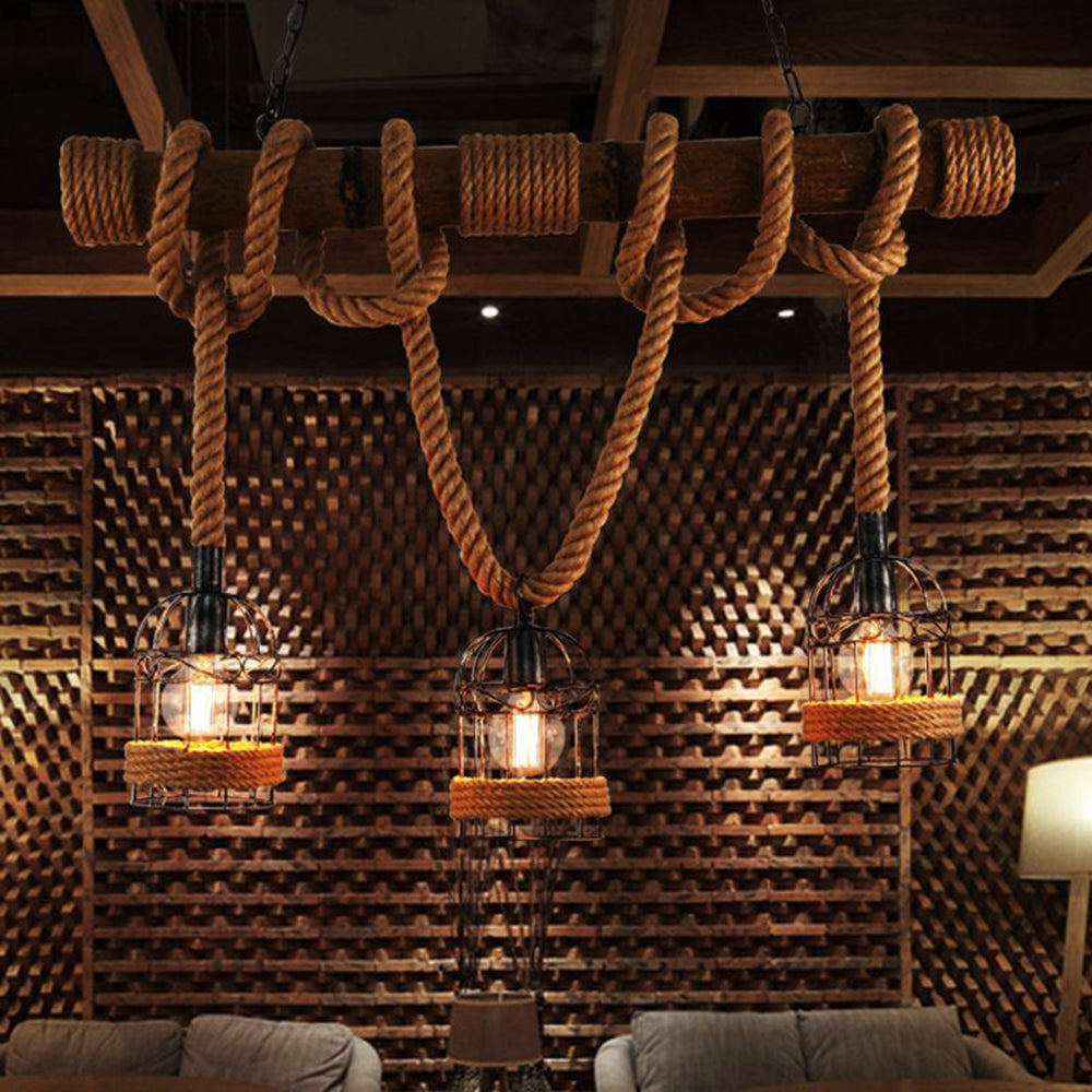AlessioGlow - Retro Metal Hout Ceiling Lamp for Atmospheric Interiors