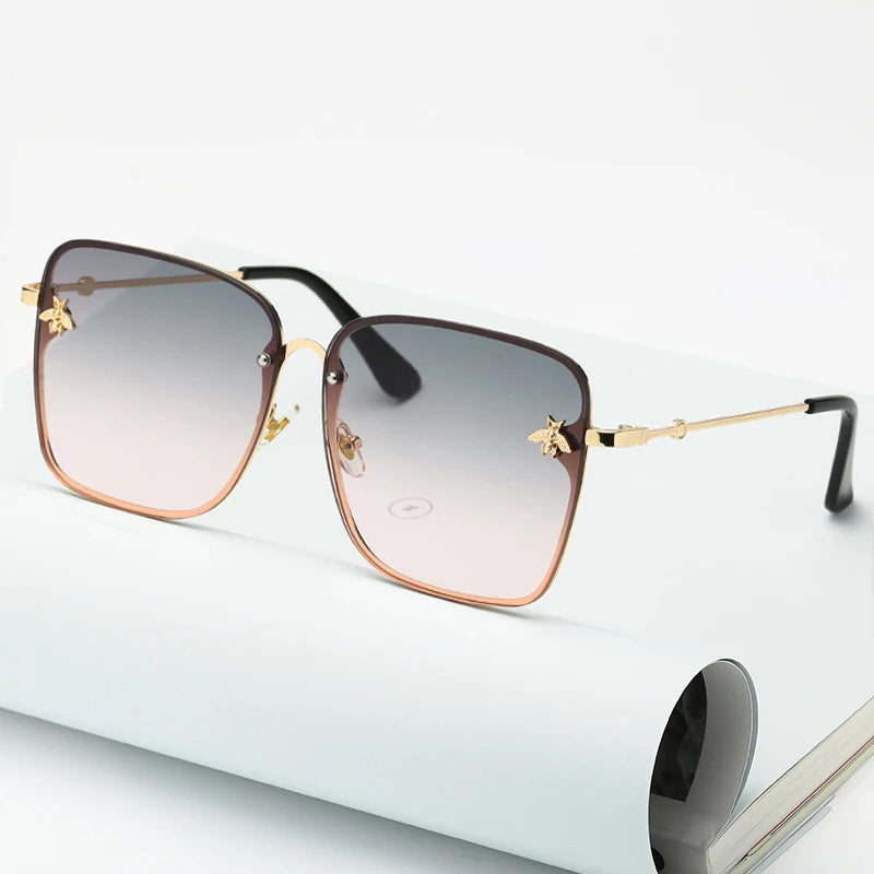 Charlotte Sunglasses - Elegant Oversized Rimless Sunglasses