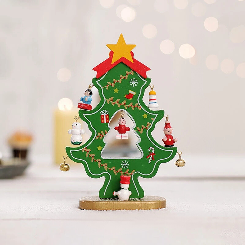 SapinElegant Christmas Decoration - Festive Wooden Mini Christmas Tree for Your Space