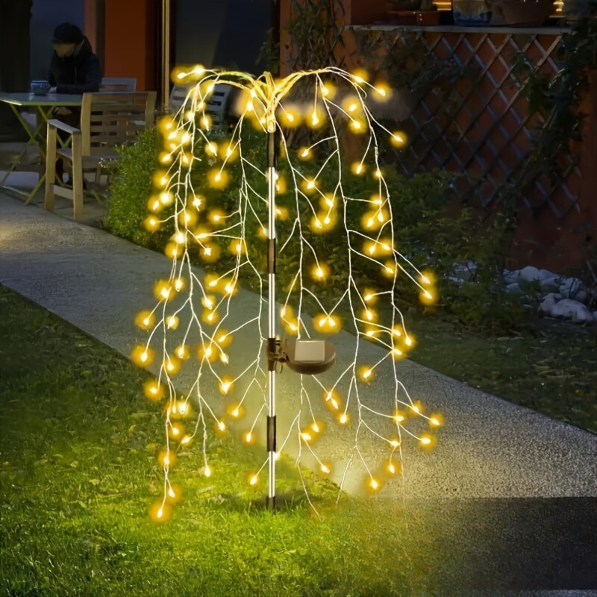 SolarGlimmer - Solcellsdriven Trädgårdslampa med 8 Belysningslägen