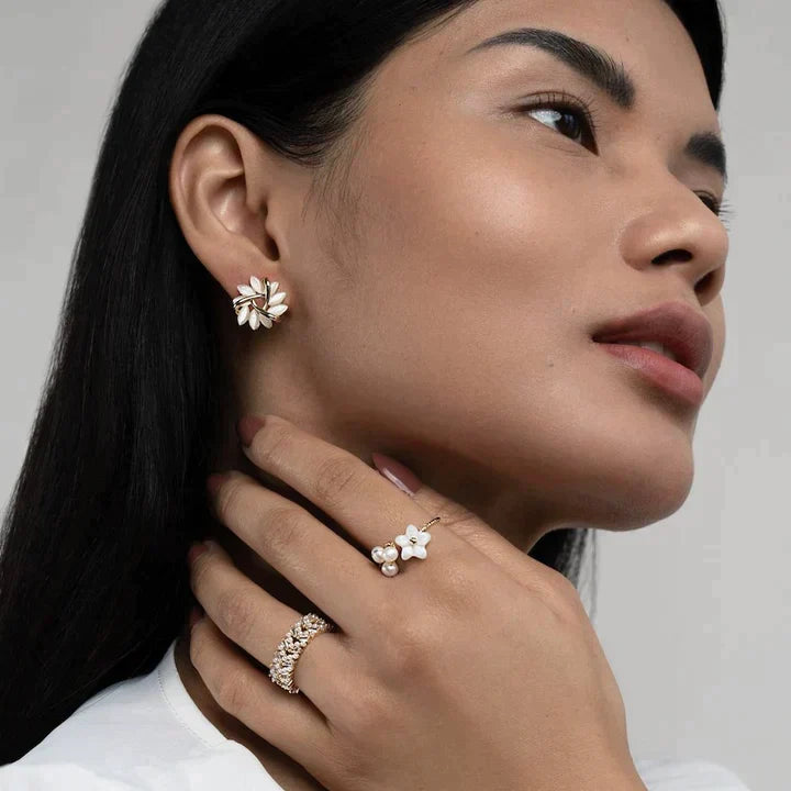 Stylish Opal Floral Earrings 