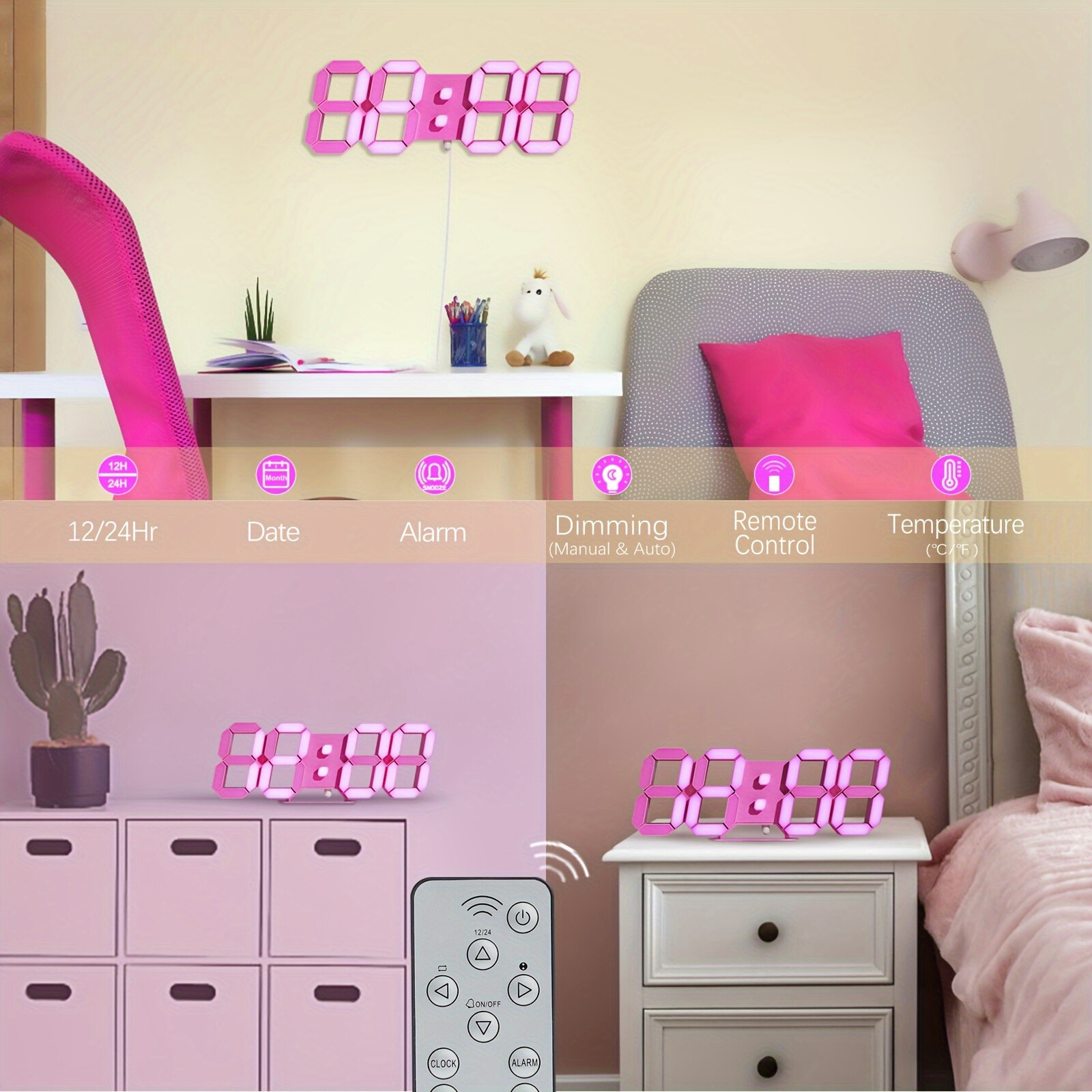LuxTime – Stylish Digital LED Alarm Clock with Dimmer