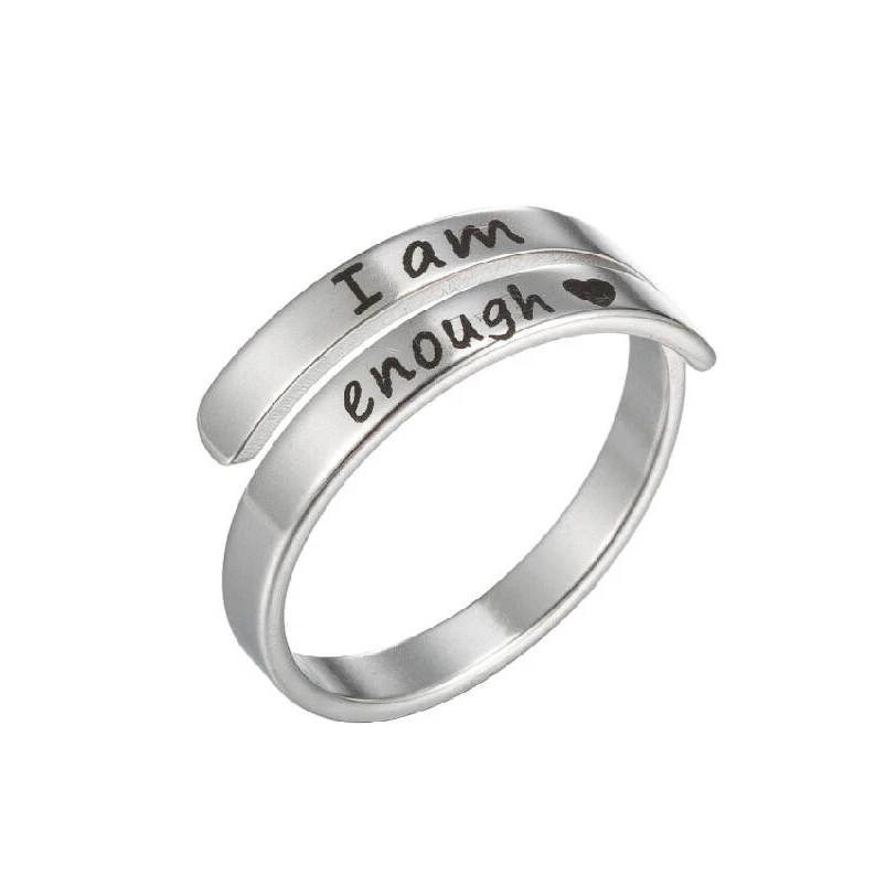 Empower yourself with the "I am enough" silver ring | Increase your self-confidence and strength