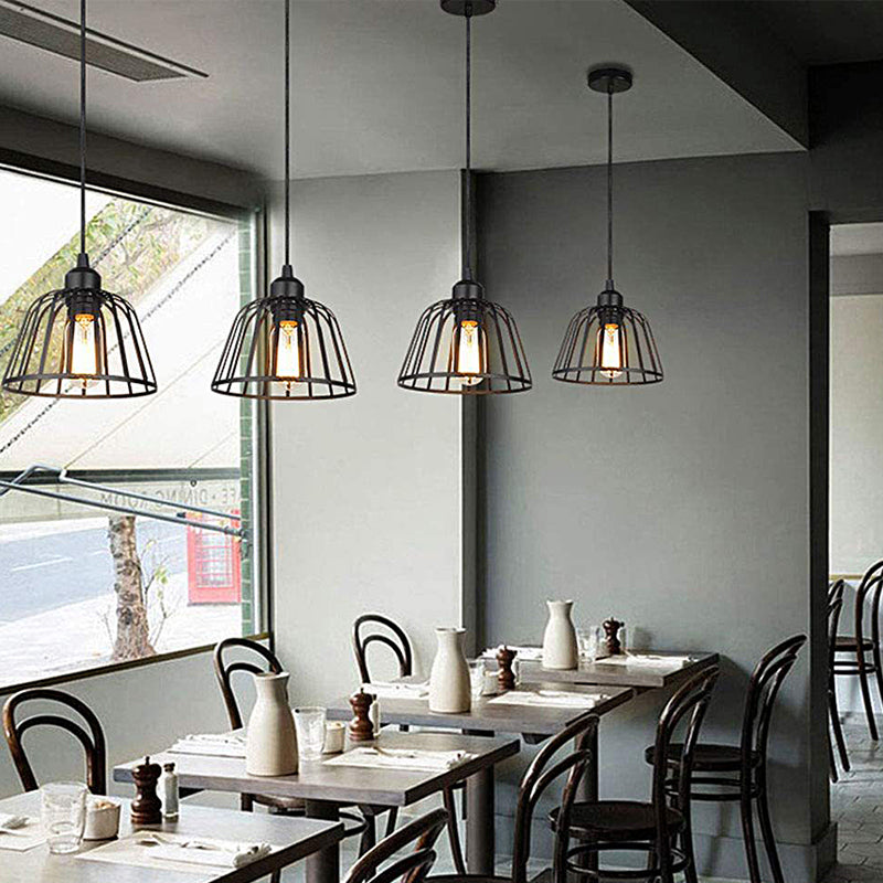 IronSphere Pearl - Black Industrial Iron Pendant Lamp for Modern Interiors