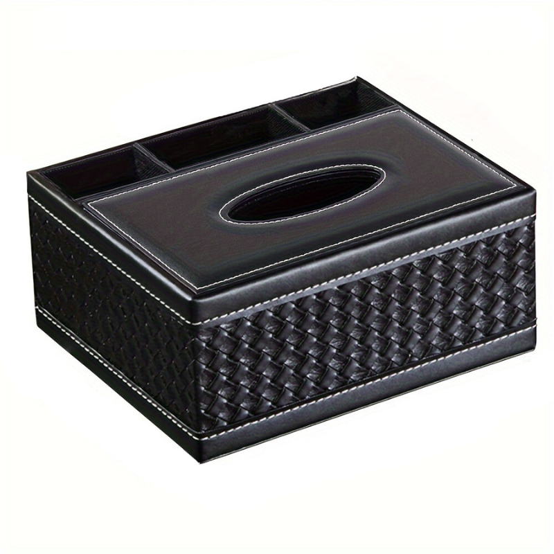 Chic Organizer - Luxurious Faux Leather Storage Box with 4 Compartments