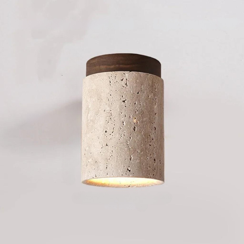 ÉclatPierre – Luxurious Travertine LED Ceiling Light for Hallway