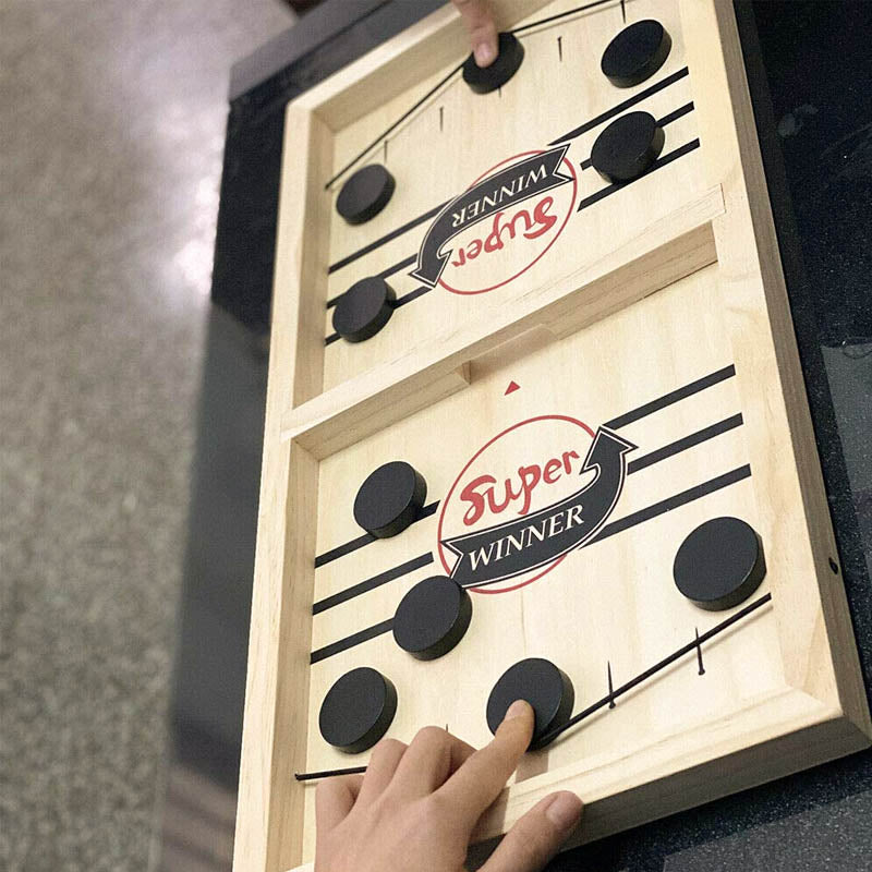 PlayFun – Vändbart Sling Puck Sällskapsspel Dubbel Sidig för Familj