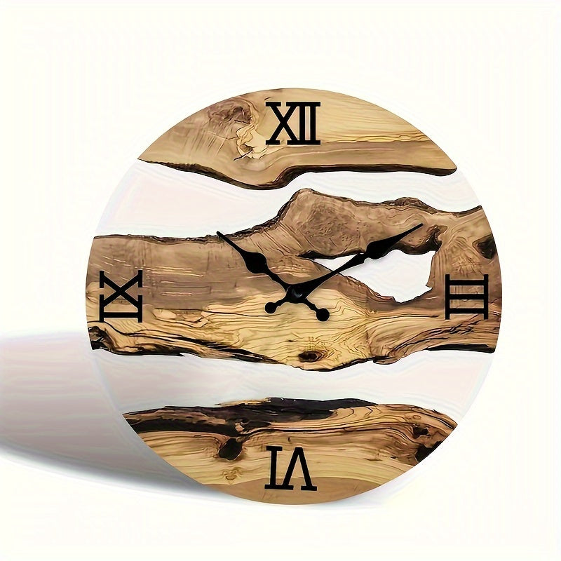RustiqueClock – Natural Acrylic Wall Clock with Wood Look