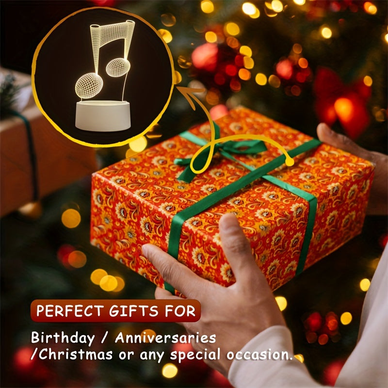 LumiNote - 3D LED Musical Note Night Light