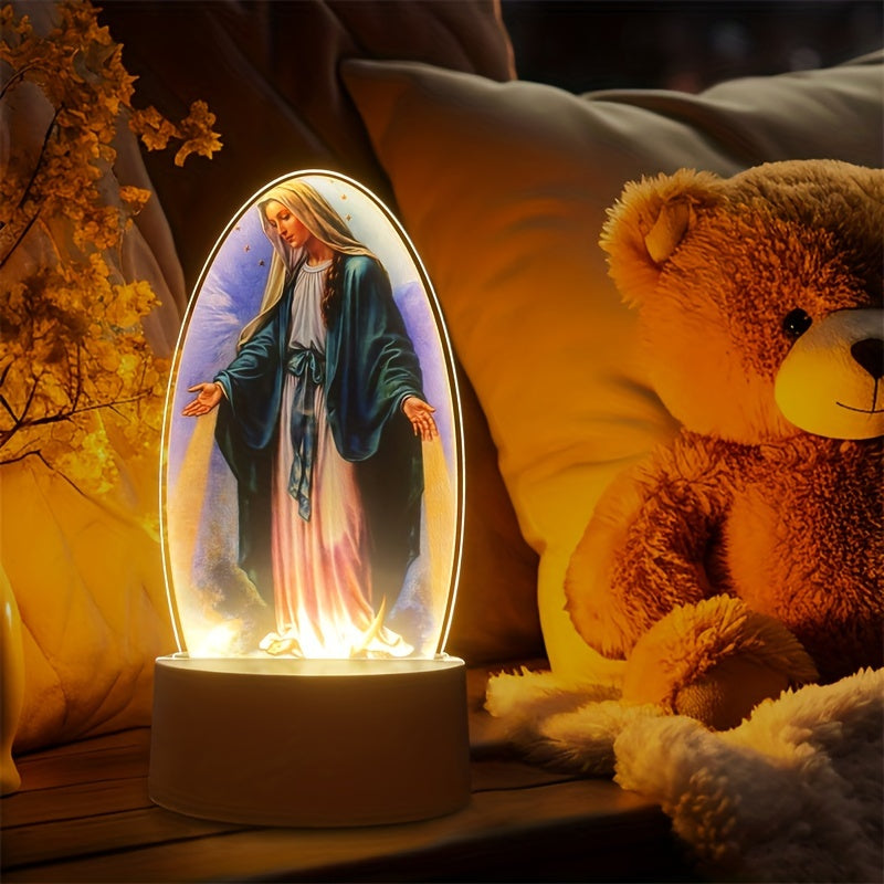 DivineGlow Night Light - LED Virgin Mary with Acrylic