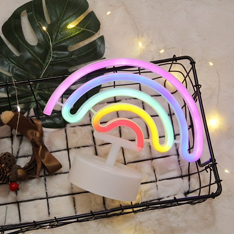RainbowGlow – Modern Neonregnbåge med Designfot