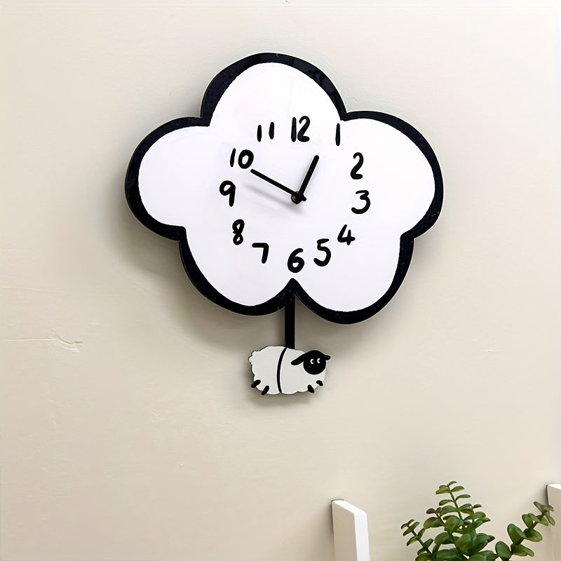 CloudSwing Clock – Swinging Sheep Wall Clock