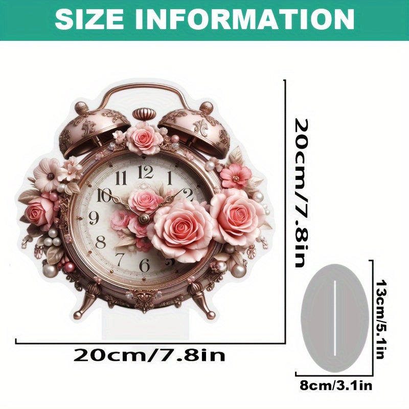 BohoBloom Clock - Vintage Floral Wall Clock for the Table