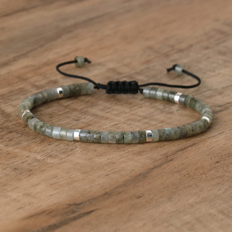 Elegant Braided Bracelet with 2.4 mm Natural Stones - Seraphina Edition 
