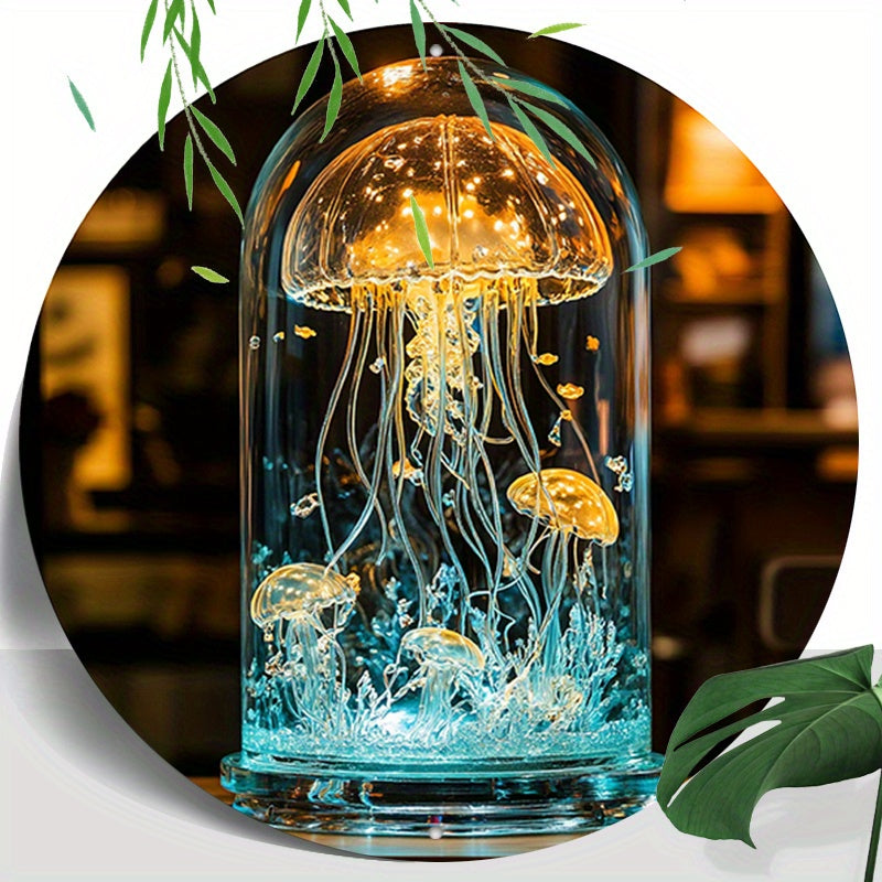 CrystalJelly – Konstnärlig Glaskrabba Lampa