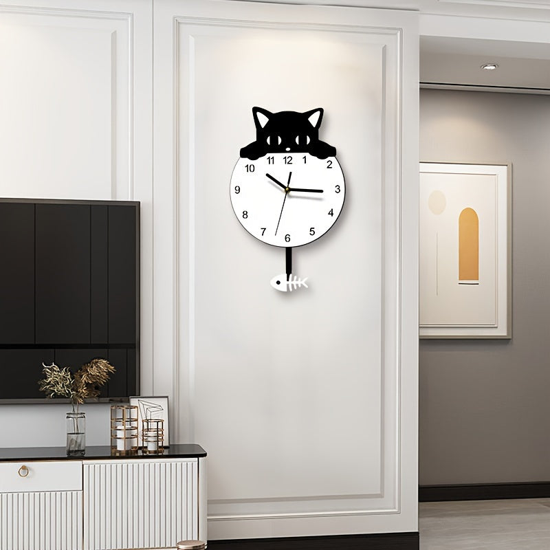 SwingCat Clock - Modern Cat Wall Clock in Cartoon Style