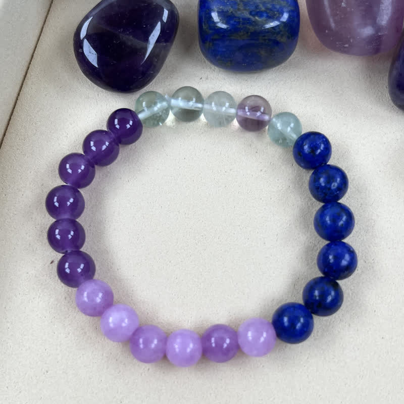 Aurora Anti-Anxiety Bracelet with Amethyst, Lepidolite and Lazurite