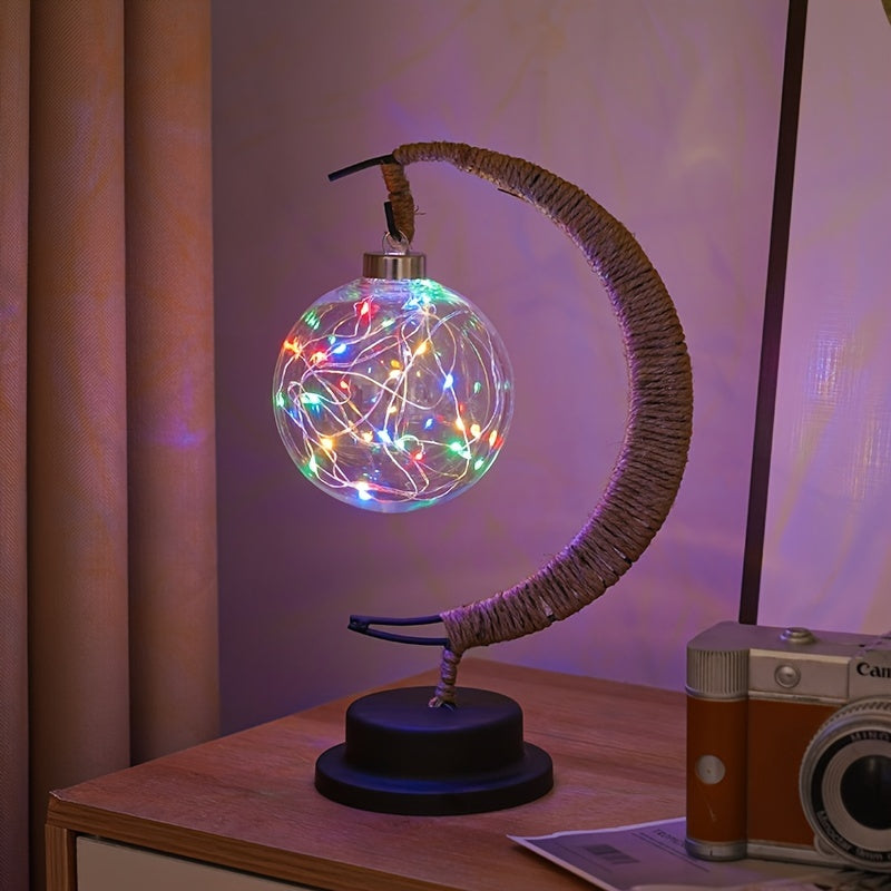 MoonGlow Lamp - Stilig Smidesjärn LED Bordslampa