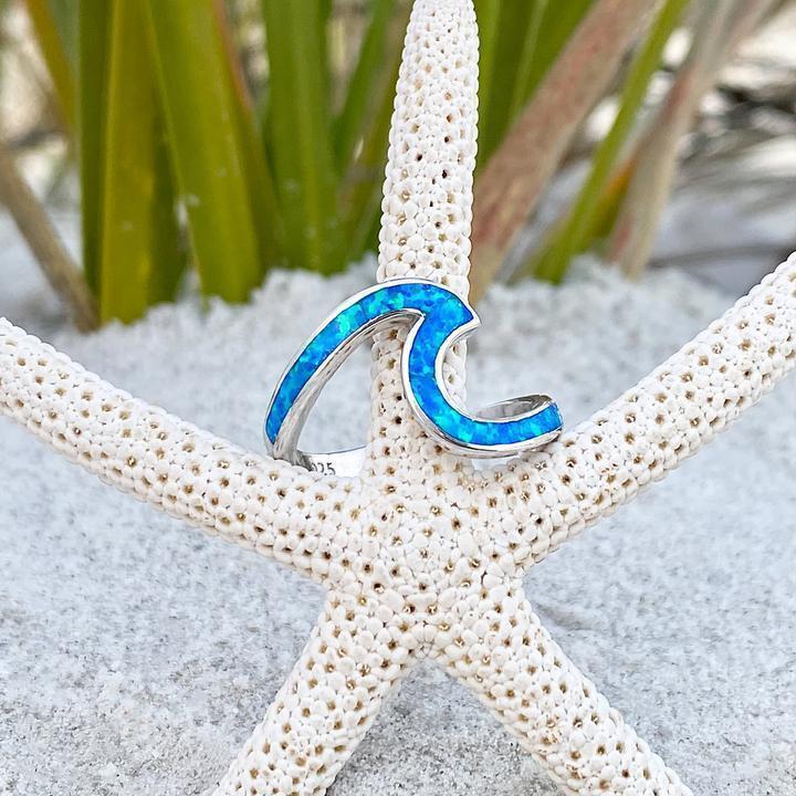 Elegant Ondina Silver Sea Wave Ring 