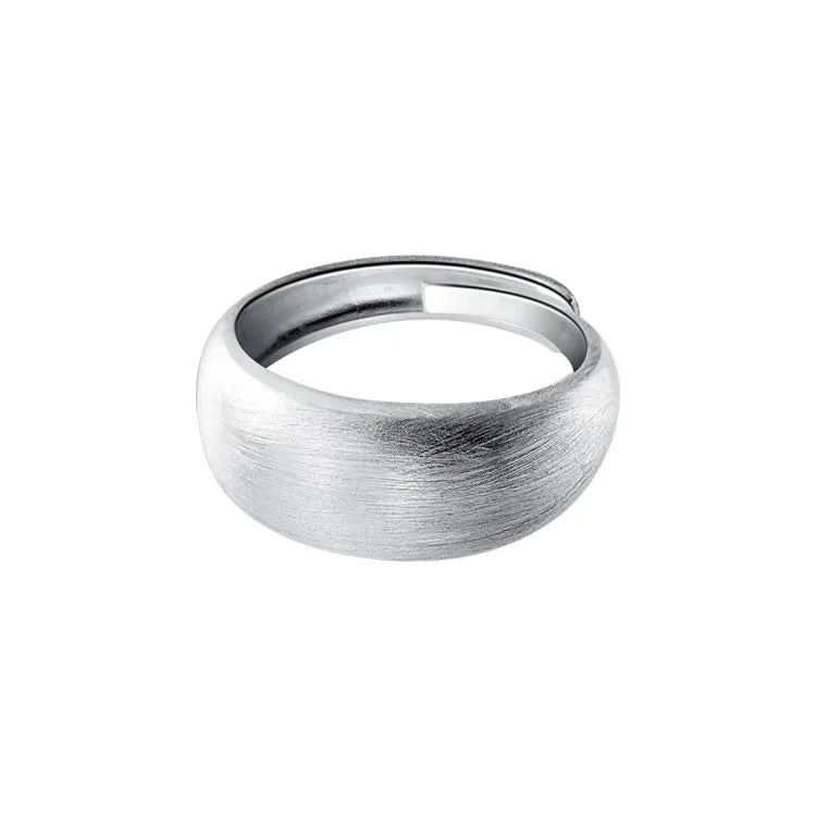 Adjustable Silver Dome Ring - Elegant Nora with Timeless Charm