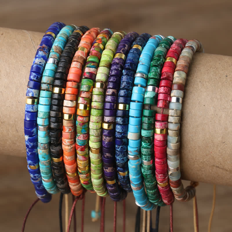 Elegant Braided Bracelet with 2.4 mm Natural Stones - Seraphina Edition 