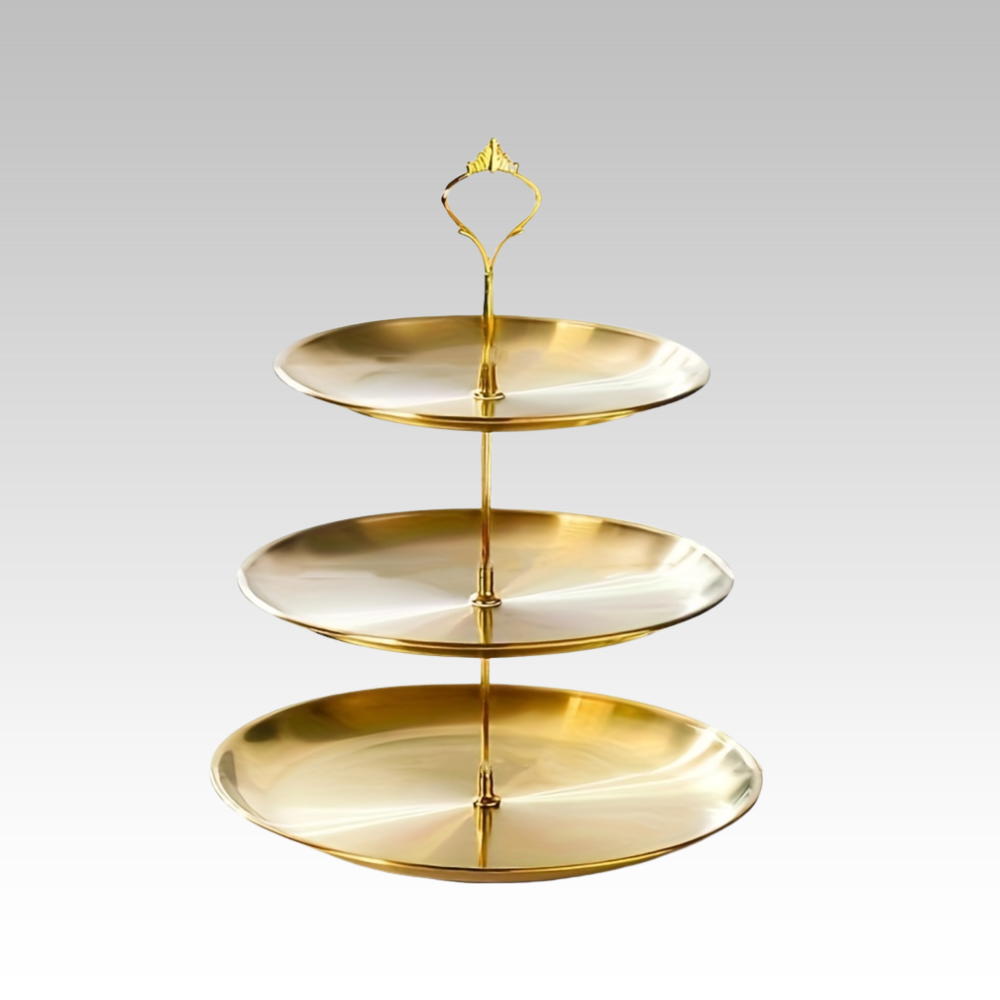 SteelTower - Elegant Three-Piece Serving Platter for Parties