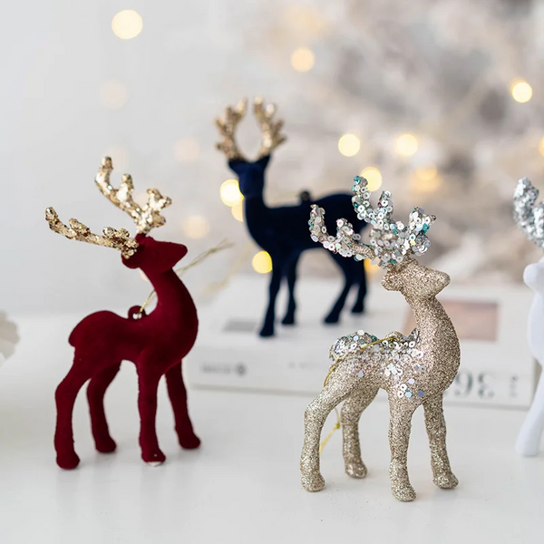 Glittrande Hjort Ornament – Lyxig Juldekoration för en Festlig Stämning