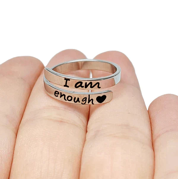 Empower yourself with the "I am enough" silver ring | Increase your self-confidence and strength