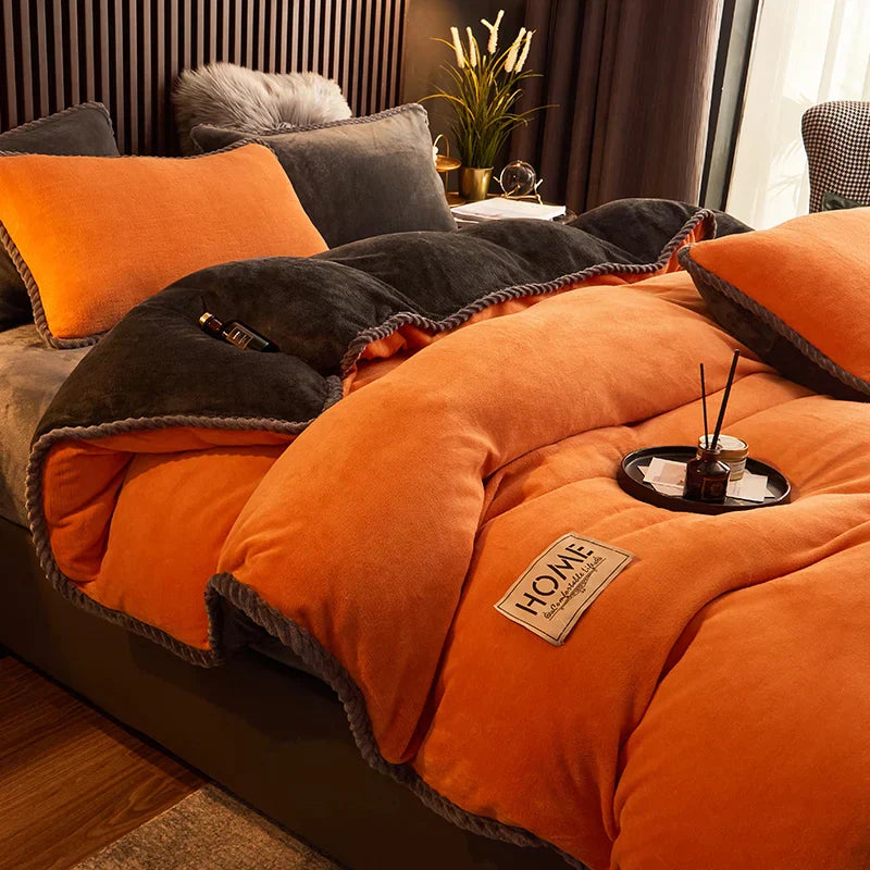 PlushHaven Luxe Sammet Påslakan Set – Kingsize Värme & Komfort