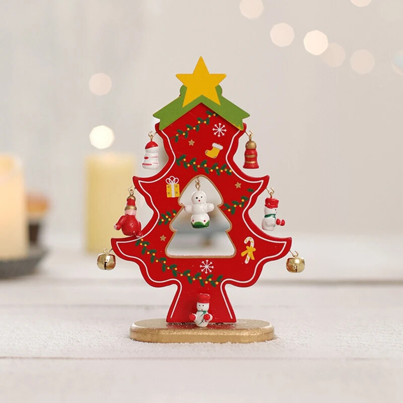 SapinElegant Christmas Decoration - Festive Wooden Mini Christmas Tree for Your Space
