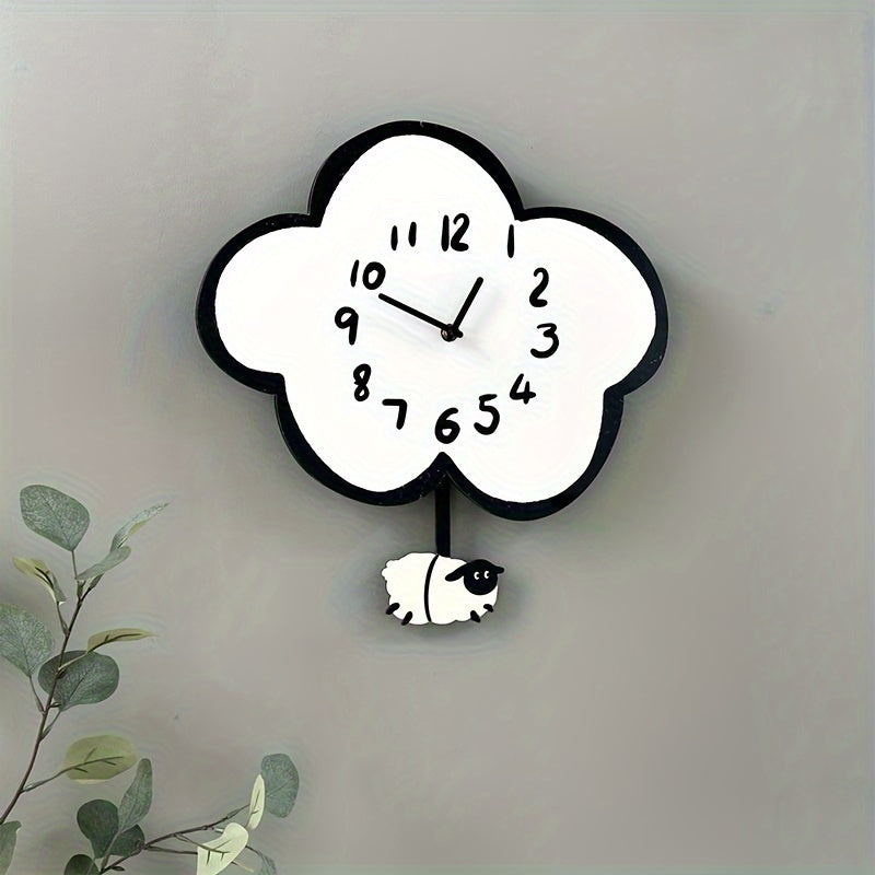 CloudSwing Clock – Swinging Sheep Wall Clock