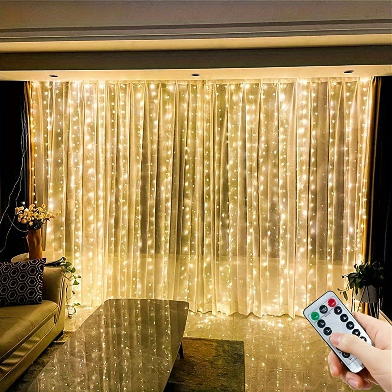 LuxeGlow – USB LED Curtain Lights for Parties