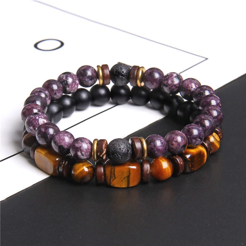 Stylish African turquoise and tiger eye bracelet - Naya collection