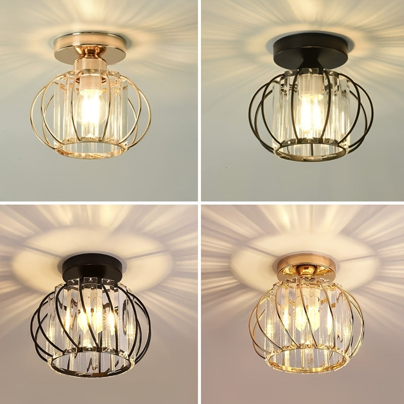 CrystalGlow - Luxurious Crystal Gable Lamp, Black Gold