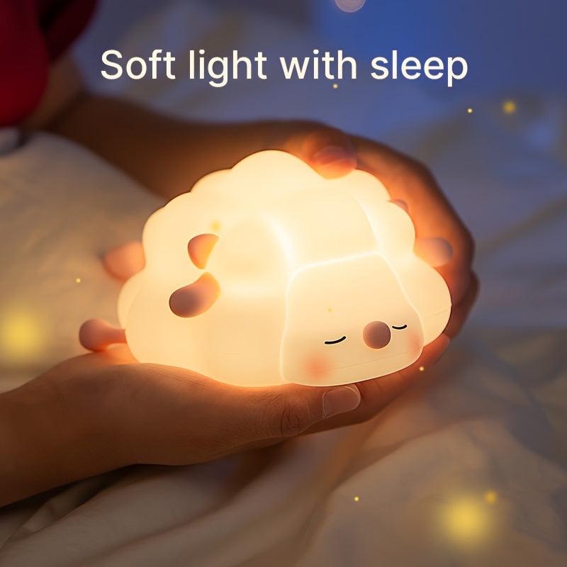 SheepGlow - Rosa LED Nattlampa med USB Laddningsfunktion