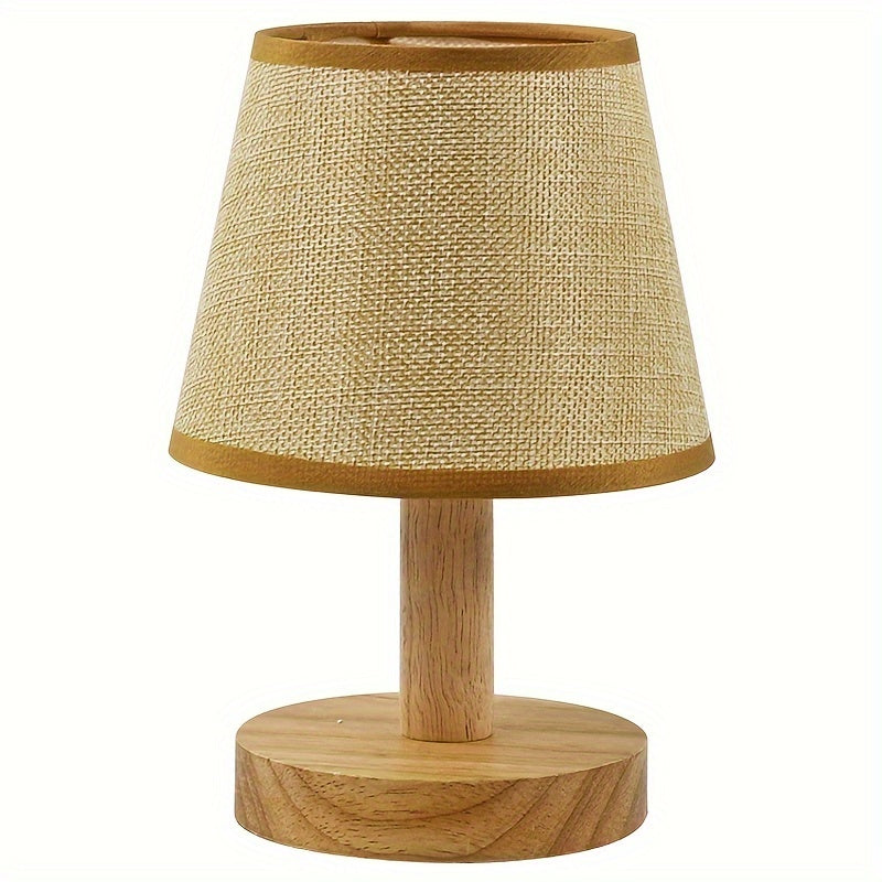 NordicGlow - Trä LED Sänglampa med Linne