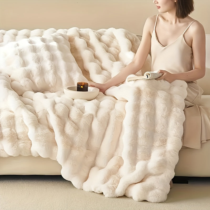 Elegant Rabbit Fleece Blanket - Luxurious and Durable