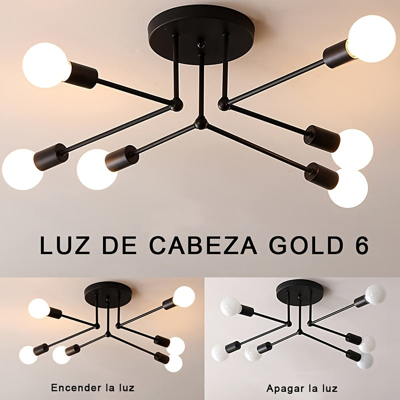 RetroGlow - Industrial 6-Light Ceiling Light