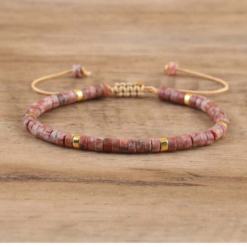 Elegant Braided Bracelet with 2.4 mm Natural Stones - Seraphina Edition 