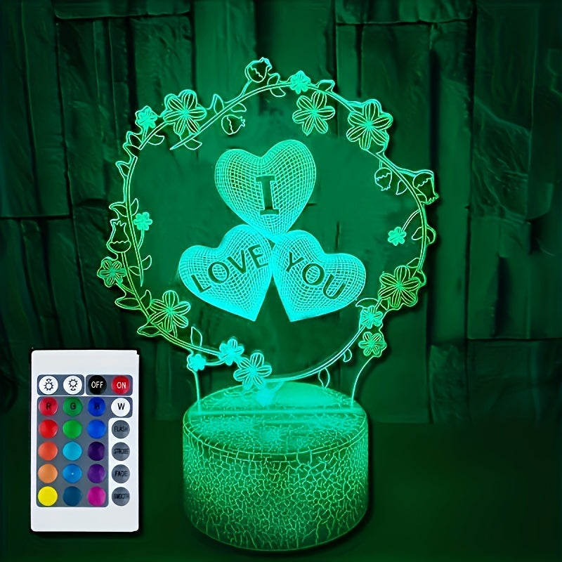 IllusionGlow - 3D Love Heart Night Light